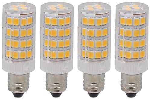E11 LED Light Bulbs 4W(35W 40W Halogen Lamp Equivalent) Warm White 3000K for Ceiling Fan Lighting, T4 /T3 JD E11 Mini Candelabra Base,52LED 2835SMD,Pack of 4