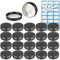 ZEOABSY 100 Pièces 60ml Pots en Aluminium Vide Rond Noir Mat Petit Cosmétiques Pot Conteneurs for Fait Main Bougies Crème Baume Voyage, 10x Spatule, 4X Étiquettes