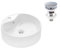VBChome Waschbecken 47 cm Keramik Weiß Oval Waschtisch Handwaschbecken Aufsatzwaschbecken Waschschale Gäste WC (Waschbecken 12 mit Pop-up ventil)