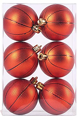 KHBNHJ 12 Stück Weihnachtskugeln bruchsichere Kugeln für Weihnachtsbaum, Weihnachtskugeln Ornamente, Weihnachtsbaumschmuck, Kugeln für Urlaub, Hochzeit, Party, Dekoration, Basketball.