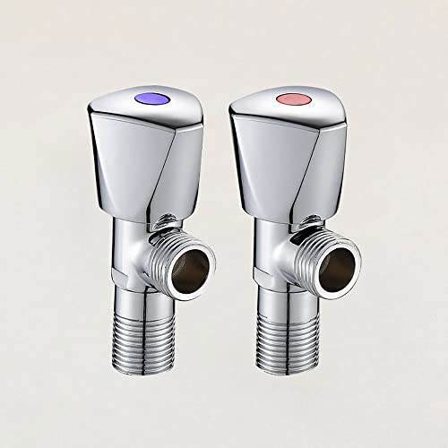 Klobvtt Dreieckventil mit dekorativer Abdeckung, modernes G1/2 Drehwinkel-Absperrventil zum Ersetzen abgenutzter Wasserhähne von Badezimmer- oder Küchenarmaturen, für Warmwasserbereiter, Toilette