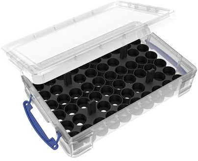 Feldherr paint rack set compatible with 4L Really Useful Boxes - 56 Citadel Paint Pots (18ml / 24ml), Color:Black, Really Useful Boxes:Box 4 l included