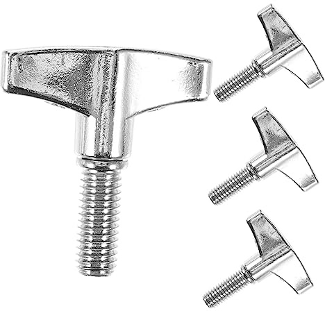 Drum Accessories - 4Pcs Drum Wing Screw Cymbal Stand Nut Set - Metal Quick Release Butterfly Knob for Kit Assembly and Repair, Silver
