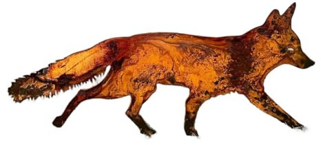 Dropfree Décoration de jardin renard rustique en métal avec piquets - Animaux de la forêt - Cadeau d'anniversaire - Sculptures d'art B durables