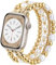 AIRSPO Gold Beaded Bracelets Compatible for Apple Watch Band 38mm 40mm 41mm 42mm 44mm 45mm Women, Fashion Handmade Dressy iPhone Watch Bands Elastic Strap for iWatch Series SE 8 7 6 5 4 3 2 1,