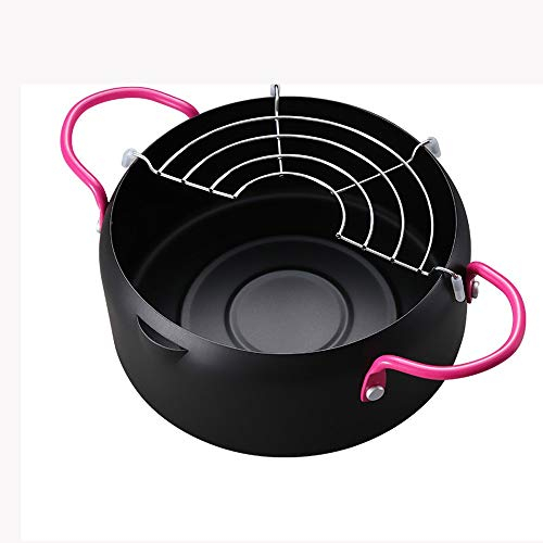 WIPPWER Pentola, friggitrice Semplice padella for friggitrice Scolapiatti rimovibile in acciaio inossidabile con gocciolamento dell'olio/A(B)