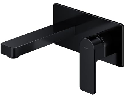 Omnires Y1215HLBL Y Einbauwaschtischarmatur mit langem Auslauf, Black