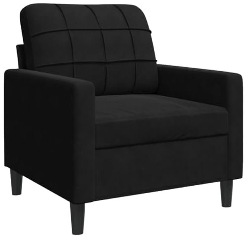 vidaXL Fauteuil Noir 60 cm Velours, Fauteuil, canapé Confortable, siège de canapé, canapé, Fauteuil de Club, Fauteuil TV, canapé de Relaxation