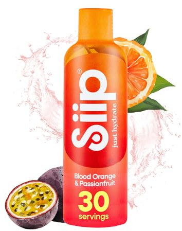 Siip Hydrate Liquid Electrolytes & Vitamins, Makes 30 Drinks, with B12, C, D3, Magnesium, Zinc, Blood Orange & Passionfruit Flavour