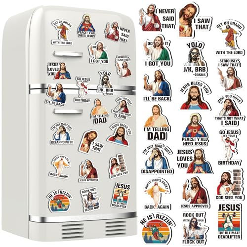 20 Stück große Jesus I Saw That Magnet-Aufkleber für Weihnachten, Küche, religiöser Kühlschrank, Whiteboard, Spind, Jesus, christliche Kühlschrankmagnete, Heimbüro