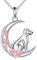 Hund Kette für Damen Sterling Silber Hund Schmuck Mond Anhänger Kette Geschenke für Damen