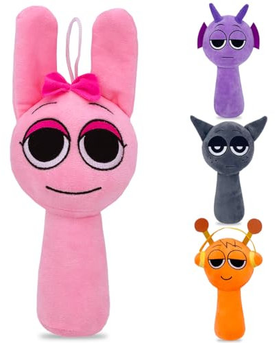 Philoctes Sprunki Plush Rosa,25 cm Plushies Horror Musikspiel Kuscheltier,Incrediboxes Stofftier,Spielfigur Spielzeug für Mädchen und Jungen,Kinder Spielzeug für Fans & Sammler ab 15 Jahre