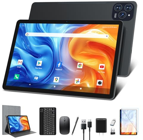 2025 Latest 11 inch Android 15 Tablet with Dual 4G Cellular, Octa-Core Tablets with 128GB ROM 16GB RAM 1TB Expand, 21MP Camera Tablets with 8000mAh Battery, 2 in 1 Tablet with Keyboard/Stylus/Mouse