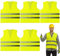Kezidhp Gilet de Sécurité Jaune Haute Visibilité 5PCS - Veste Réfléchissante Certifiée pour Conducteurs, Travailleurs BTP, Cyclistes - Conforme aux Normes Européennes