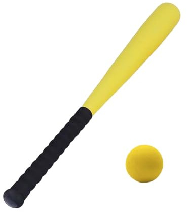 KiBcsLic 21-Zoll-Baseballschläger Kinder-Baseballset für Indoor- und Outdoor-Training, Baseballschläger und Ball-Set mit rutschfestem Griff, Sportschläger für Anfänger, Hobbyspieler und Profis, Gelb