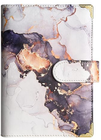 A6 Budginatore Budget Binder Riutilizzabile in denaro - Cover del raccoglitore per notebook con fibbia magnetica | A6 Ring Binder Notebook Riutilizzabile | Binder per notebook in pelle | Organizzatore