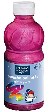 Lefranc Bourgeois - Gouache pailletée pour enfants - Bouteille 250ml - Rose pastel