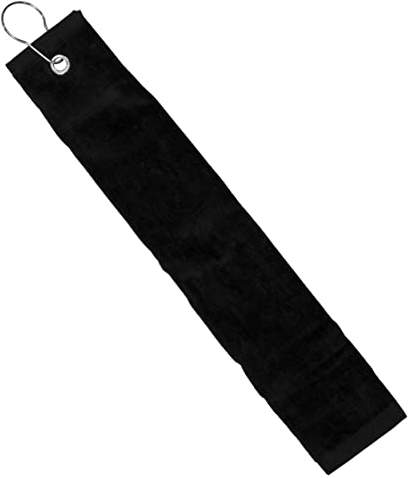 Longridge dreifach gefaltetes Golfhandtuch - Schwarz