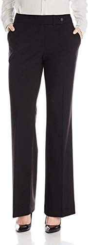 Calvin Klein Women's Classic Fit Straight Leg Lux Suit Pant, Real Black, 14