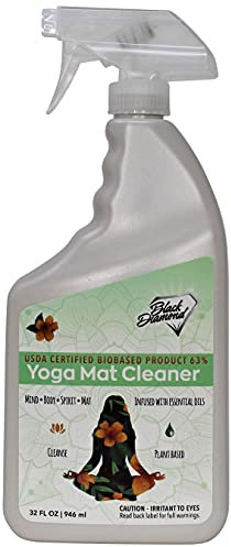 Black Diamond Stoneworks Yoga Mat Spray Cleaner: USDA Certified BIOBASED- Essential Oils, Safe for All Type of Materials, Exercise, Pilates, or Workout Mats.
