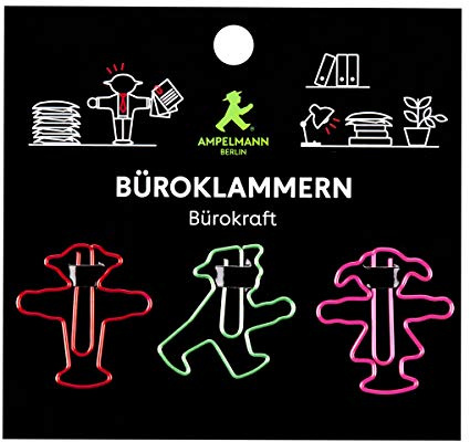 AMPELMANN Bürokraft - Büroklammer - 18 Stück - Geher, Steher, Ampelfrau