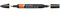 Winsor & Newton 0204332 - Penarello a Doppia Punta, Marrone (Saddle Brown), Singolo, 1 Pezzo
