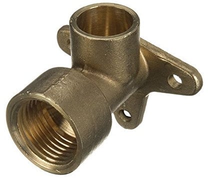15mm x 1/2 Solder Ring Elbow Wallplate Fitting - Bag of 2