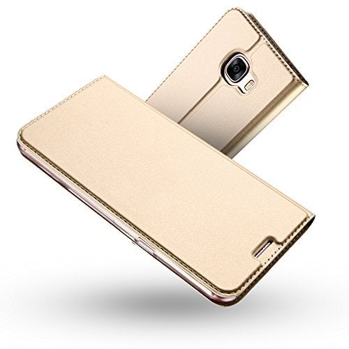 RADOO Schutzhülle für Galaxy A5 2017, ultradünn, aus PU-Leder, Premium-Schutzhülle mit Klappdeckel, mit [Kartenfächer] für Samsung Galaxy A5 2017 (Gold)