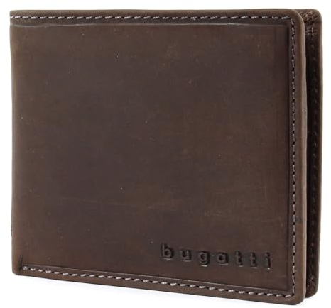 bugatti Hunter RFID Coin Wallet with Flap 8CC Brown