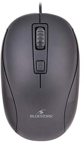 Bluestork - Souris Filaire - Sensibilité Ajustable 800-1600 DPI, 4 Boutons, Ambidextre, PC, Mac