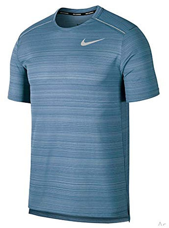 Nike Nk Dry Miler Top Ss T-Shirt - Thunderstorm/(Reflective Silver), M