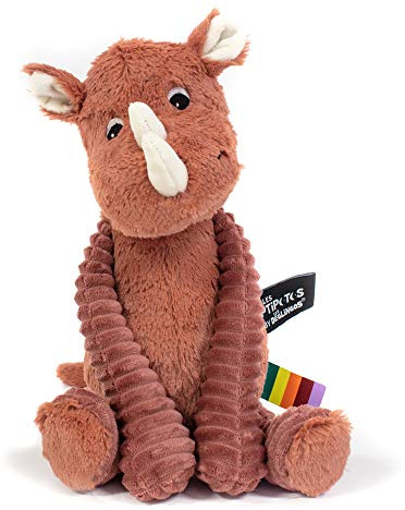 Les Deglingos Ptipotos Rhino, Giant Plush Toy, Ultra Soft Fabric, Gifts for Birth, Decoration for Children's Room, Recycled Filling, Cuddly Toy for Baby, Infants and Children
