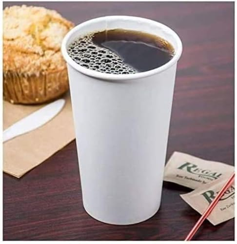100 x 20oz White Single Wall White Paper Cups for Hot & Cold Drinks Premium Disposable Coffee/Tea Paper Cups Perfect for Your Home, Café, Work, Parties or Outdoors.