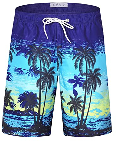 APTRO Badehose Herren Freizeit Short Urlaub Short Badeshorts Schnelltrocknend Bunte Palme 2005 XL