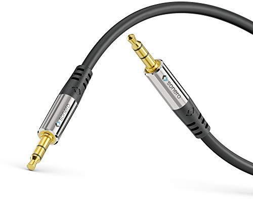 Sonero Premium 5m Aux Kabel, Audio Klinkenkabel 3,5mm, geeignet für iPhones, iPads, Smartphones, Tablet PCs, Autos & andere Stereo Geräte, schwarz