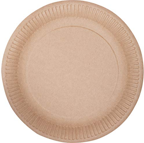 Ecocleo® Eco Kleine PAPPTELLER Einweg | Rund 15 cm | Kleine Teller Einweg für Grill, Geburtstag und Party | 100 Stück | Einwegteller aus Pappe biologisch abbaubar | EU Made | Farbe Braun