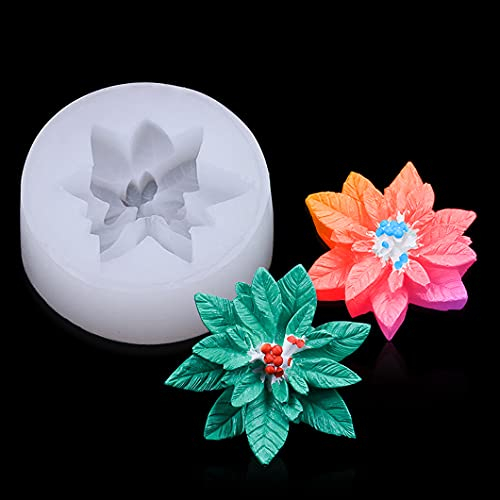 Rolin Roly Molde de Resina de Flores Moldes de Silicona Epoxi de Resina Planta Moldes de Epoxi de Cristal 3D Flores para Hacer Joyas Colgante Pendientes DIY Decorating