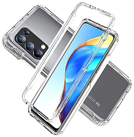 LXHGrowH Hülle für Oppo Find X3 Lite, 360 Grad Ganzkörper Stoßfest Handyhülle, Kratzfest Schutzhülle mit Eingebauter Displayschutzfolie, Case Dual - Transparent