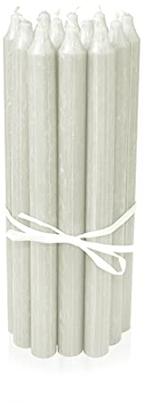 LUMELY dänische Premium Stabkerzen Weiß Elfenbein, 12er Pack, Höhe 29cm, Ø 2,2cm, Brenndauer ca. 14 Stunden, zylindrische Leuchterkerzen, Deko Kerzen Set, Kerzen Skandinavisch