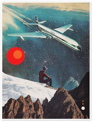 Retro Voyager Poster von Frank Moth 13 x 18 cm Berge & Gebirge Wanddeko