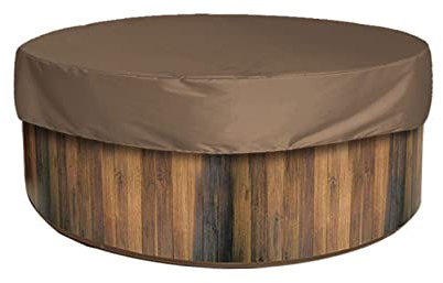 homeyuser Housse de protection ronde pour jacuzzi, étanche, portable, ronde, gonflable, résistante à la poussière et aux UV pour piscine, spa, marron