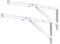 YUMORE Escuadras Abatibles 600mm,Soporte de Estante Plegable Pesado Blanco Escuadras para Estanterias de Pared Bisagras Mesa Plegable Bricolaje Ahorrar Espacio, Carga Máxima 150Kg, 2Pcs