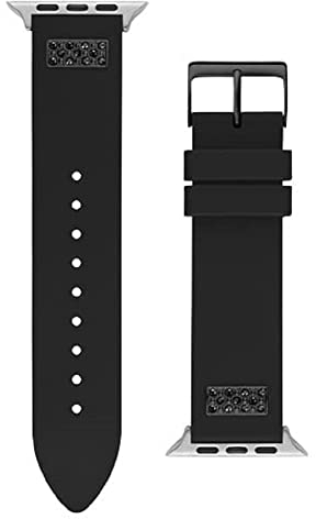 GUESS Correa de reloj inteligente para hombre compatible con Apple Watch (42-44 mm), Negro/Negro, Moderno