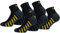 Caterpillar 6 Paar Sneaker Work Knöchellang – Fußgewölbestütze – Frottee-Einlegesohle – Baumwolle (Schwarz-Grau, 39-42)