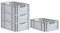 PROREGAL SuperSparSet 4x Eurobox NextGen Grip | HxBxT 22x40x60cm | 44 Liter | Griffe offen | Grau | Eurobehälter, Transportbox, Transportbehälter, Stapelbehälter