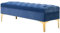HOMCOM Banc Banquette capitonnée Bout de lit Style Classique Chic dim. 118L x 45l x 42H cm piètement métal doré Velours Bleu