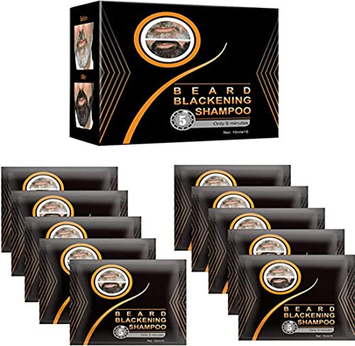 Guys - Champú para barba de oscurecimiento natural, champú para ennegrecer la barba, champú de tinte negro para hombres, coloración de barba para hombres, líquido de coloración de bigote negro