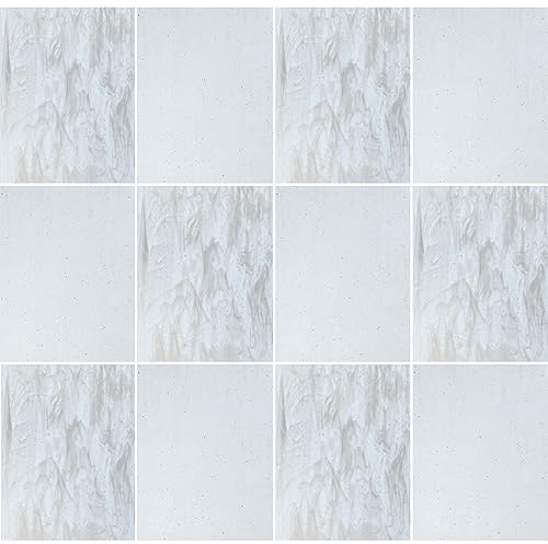 ILLUCKAI 12 Blatt klare, transparente, schmelzbare Buntglasscheiben, 96 COE, 10,2 x 15,2 cm, für Glasschmelzarbeiten, Buntglasprojekte und Mosaik-Kunstwerke