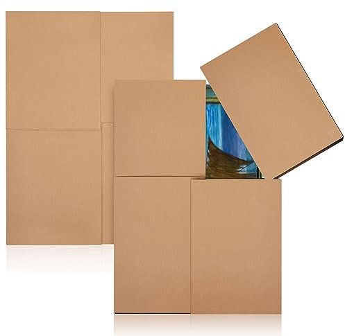 Ireer 2 Set 8 Pcs Mirror Box 40 x 60 x 4 Mirror Moving Box Corrugated Cardboard Adjustable TV Boxes for Moving Packing Shipping Picture Glass Storage Supplies