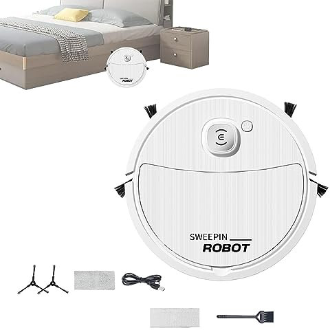 TROONZ Robot aspirapolvere e lavapavimenti - Aspirapolvere Ricaricabile Wireless con Ricarica USB,Spazzatrice elettrica per Soggiorno, Balcone, Cucina, Camera da Letto, Sala da Pranzo, corridoio
